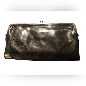 HOBO Black Leather Lauren Kisslock Clutch